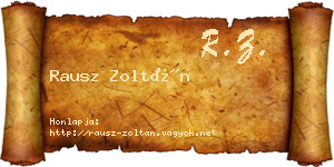 Rausz Zoltán névjegykártya